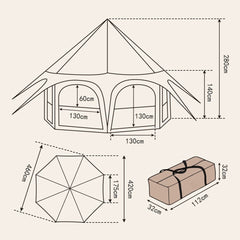 Outdoor Camping Yurt Circus Tent Glamping Oxford Cloth Octagonal Pavilion Outdoor Camping Yurt Circus Tent Glamping Oxford Cloth Octagonal Pavilion