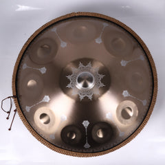 440HZ Steel Tongue Drum D Minor 10 Notes Handpan Drum Golden with Mandala Pattern 440HZ Steel Tongue Drum D Minor 10 Notes Handpan Drum Golden with Mandala Pattern