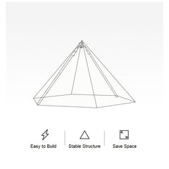 Outdoor Portable Camping Pyramid Tent Waterproof Anti-UV Centre-Pole-Free Indian Teepee Tent Outdoor Portable Camping Pyramid Tent Waterproof Anti-UV Centre-Pole-Free Indian Teepee Tent