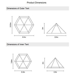 Outdoor Portable Camping Pyramid Tent Waterproof Anti-UV Centre-Pole-Free Indian Teepee Tent Outdoor Portable Camping Pyramid Tent Waterproof Anti-UV Centre-Pole-Free Indian Teepee Tent