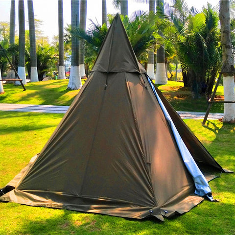 Waterproof Adult Camping Tipi Indian Teepee Pyramid Tent with Stove Hole