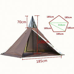 Waterproof Adult Camping Tipi Indian Teepee Pyramid Tent with Stove Hole Waterproof Adult Camping Tipi Indian Teepee Pyramid Tent with Stove Hole