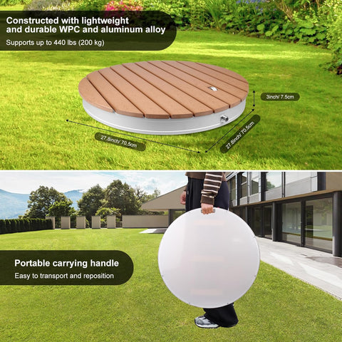 Diameter 70CM Round Garden Shower Floor Shower Outdoor Camping Shower Sauna Shower