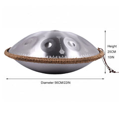 440HZ Steel Tongue Drum D Minor 10 Notes Handpan Drum Silver with Mandala Pattern 440HZ Steel Tongue Drum D Minor 10 Notes Handpan Drum Silver with Mandala Pattern