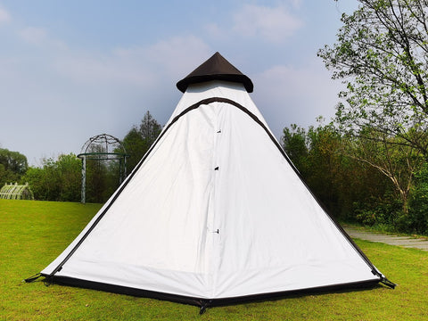Dream House Portable Double Layers Waterproof Breathable Family Camping Indian Teepee Tent for 4 Person