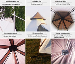 Dream House Portable Double Layers Waterproof Breathable Family Camping Indian Teepee Tent for 4 Person Dream House Portable Double Layers Waterproof Breathable Family Camping Indian Teepee Tent for 4 Person