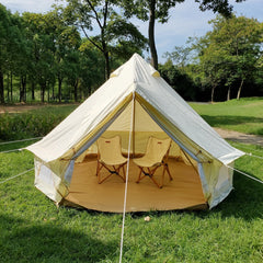 Dia. 3M Waterproof Oxford Cloth Tripod Frame Center-Pole-Free Camping Bell Tent