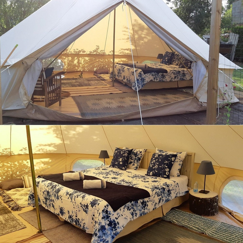 family glamping tent Dream House Outdoor Waterproof Cotton Canvas Family Camping Bell Tent