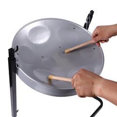 16inch Trinidad Drum Handmade Percussion Instrument Steel Drum with Adjustable-height Stand for Kids Gifts