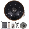 440HZ Steel Tongue Drum D Minor 10 Notes Handpan Drum Black with Mandala Pattern