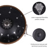 440HZ Steel Tongue Drum D Minor 10 Notes Handpan Drum Black with Mandala Pattern