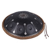 440HZ Steel Tongue Drum D Minor 10 Notes Handpan Drum Black with Mandala Pattern