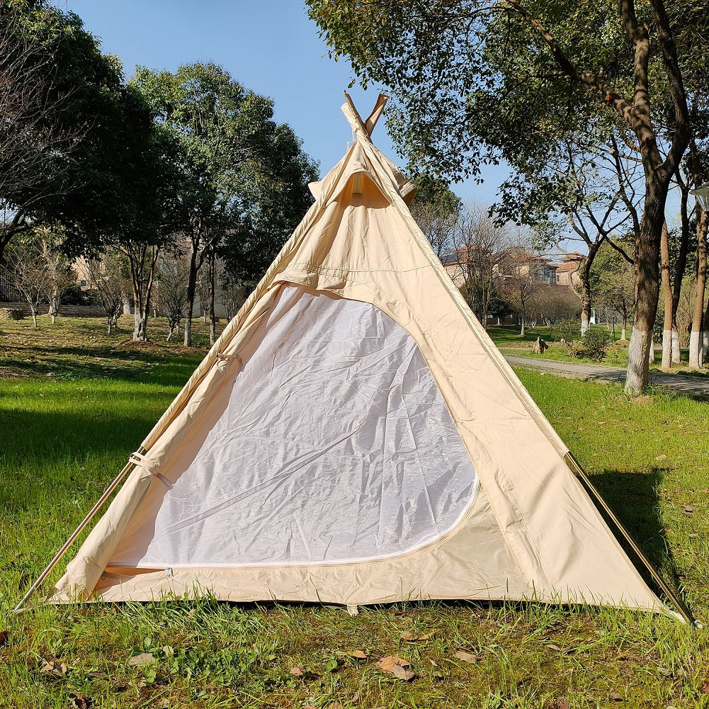 pyramid canvas tent Dream House Three-Season Cotton Canvas Camping Pyramid Tent for 2~3 Pe