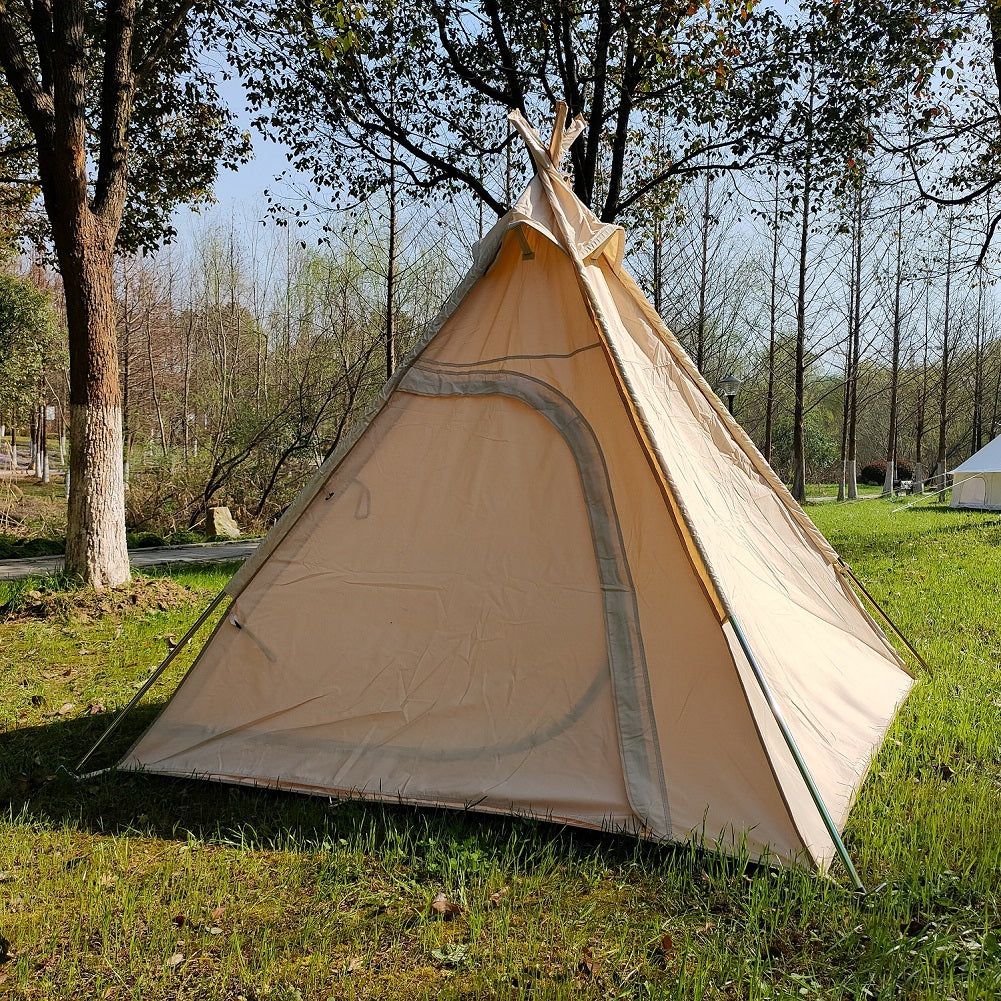 canvas pyramid tent Dream House Three-Season Cotton Canvas Camping Pyramid Tent for 2~3 Pe