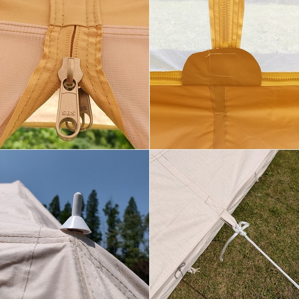 4 season tent canvas Dream House Large Outdoor Waterproof Cotton Canvas 4 Season Camping Te