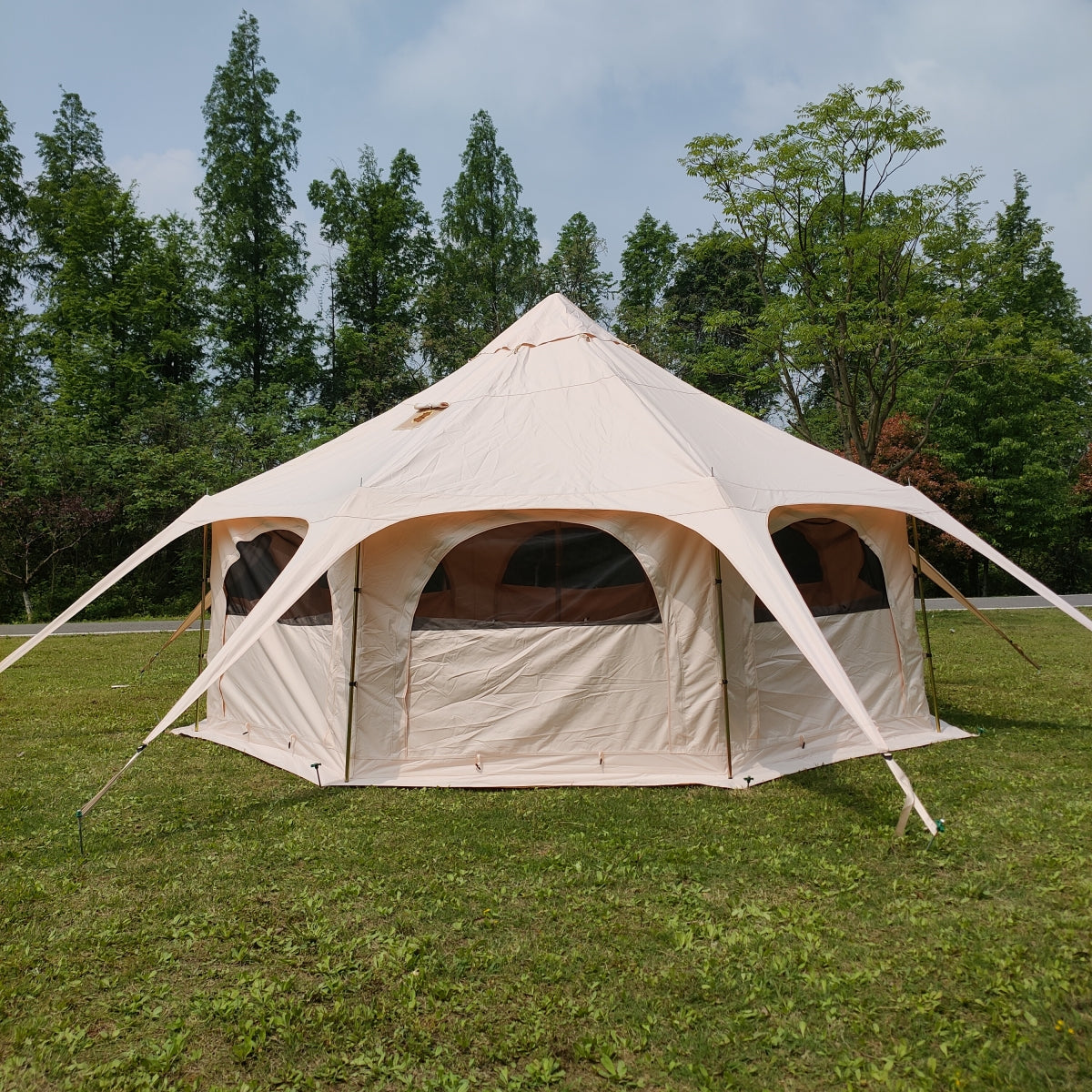 Outdoor Camping Yurt Circus Tent Glamping Oxford Cloth Octagonal Pavil