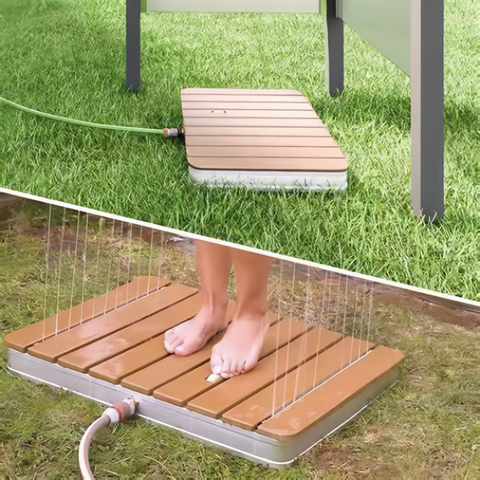 Outdoor Floor Shower with Foot Control Non-Slip Garden Shower Panel