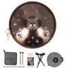 440HZ Steel Tongue Drum D Minor 10 Notes Handpan Drum Golden with Mandala Pattern