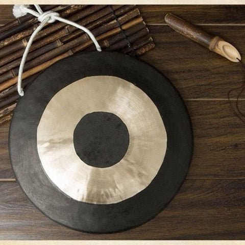 Chinese Brass Gong with Wooden Beater Diameter 50CM Large Gong Desk Chime Meditation
