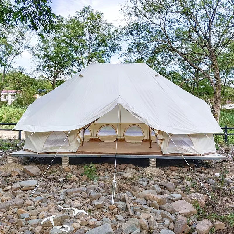 big glamping tent Large Waterproof Oxford Cloth Glamping Emperor Bell Tent Campground Te