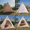 Tear-resistant 300D Oxford Cloth Camping Indian Teepee Tent Outdoor Three-season Pyramid Tent