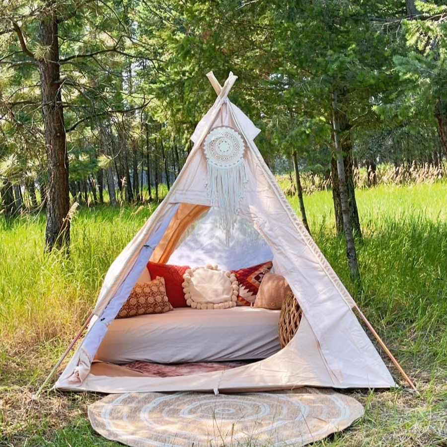 tent for three Tear-resistant 300D Oxford Cloth Camping Indian Teepee Tent Outdoor Th