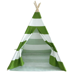 Dream House Indoor Cotton Canvas Kids Play Indian Teepee Tent with Mat