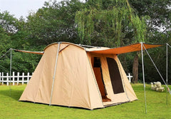 Outdoor Waterproof 4 Season Family Camping Tent Spring Bar Cabin Tent with Awning